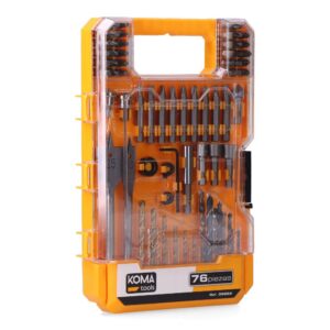 Puntas y brocas, juego de 76 piezas, 25,5 x 3,6 x 17 cm