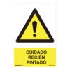 Cartel peligro "cuidado recien pintado" (pvc 0.7mm) 30x40cm normaluz