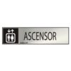 Cartel informativo "ascensor" (inox adhesivo 0.8mm) 5x20cm normaluz