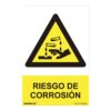Cartel peligro "riesgo de corrosion" (pvc 0.7mm) 30x40cm normaluz
