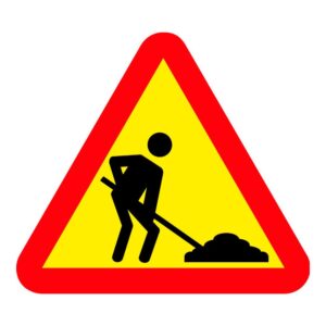 Señal vial peligro obras, pvc, 50 x 50 cm