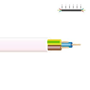Manguera tubular h05vv-f 3 g 1,00 mm², blanca euro/m