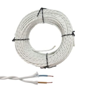 Cable paralelo textil trenzado h07v-k 2 x 2,50 mm² blanco euro/m