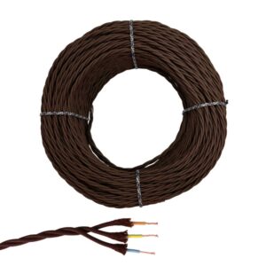Cable paralelo textil trenzado h07v-k 3 g 2,50 mm² marrón euro/m