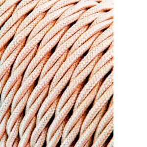 Carrete cable textil trenzado h03vv-f 2 x 0,75 mm² beige, 25 m