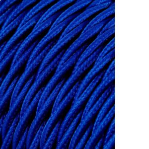 Carrete cable textil trenzado h03vv-f 2 x 0,75 mm² azul, 25 m