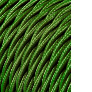 Carrete cable textil trenzado h03vv-f 2 x 0,75 mm² verde, 25 m