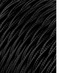 Carrete cable textil trenzado h03vv-f 2 x 0,75 mm² negro, 25 m