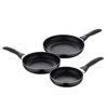 Set 3 sartenes aluminio prensado apto para inducción navy black ø16 / ø20 / ø24 cm