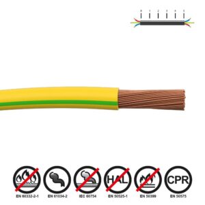 Cablecillo h07z1-k 1,50 mm² bicolor euro/m