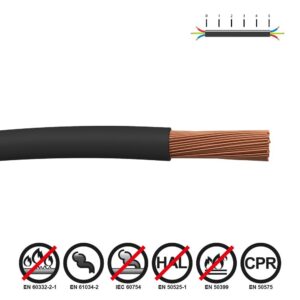 Cablecillo h07z1-k 2,50 mm² negro euro/m