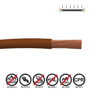 Cablecillo h07z1-k 4,00 mm² marrón euro/m