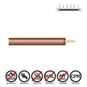 Cablecillo h07z1-k 6,00 mm² marrón euro/m