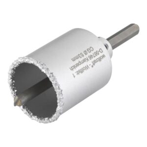 Corona de perforación recubierta de carburo de tungsteno, con adaptador, ø53 x 55 mm