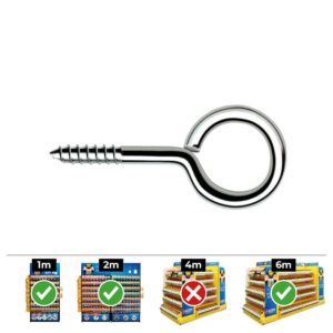 Hembrilla roscada cerrada ø3,0 x 50 mm zincado, caja 250 uds