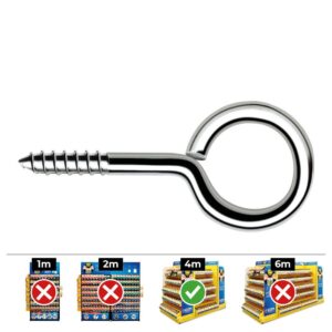 Hembrilla roscada cerrada ø3,5 x 60 mm zincado, caja 250 uds