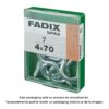 Hembrilla abierta zincado 4,0 x 70 mm, caja m 7 uds