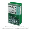 Caja s 25 unid. tornillo rosca chapa cr autot. 3,5x13mm fadix