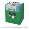Caja l 25 unid. tornillo metrica cab hex+tuerca cinc 2m 8x20mm fadix