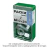 Caja s 2 unid. tornillo metrica cab hex+tuerca cinc m 10x20mm fadix