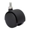 Rueda giratoria espiga roscada y eje liso, color negro, carga máx. 20 kg, 6 x 15 cm, ø 4 cm