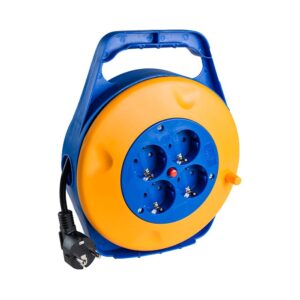 Enrollacables 10 m 3 g 1,00 mm² 4 tomas bipolares con t/tl