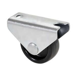 Rueda fija con placa y eje liso de dos fijaciones, color negro, carga máx. 40 kg, ø 2,5 cm