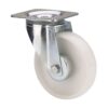 Rueda giratoria de poliamix con placa y eje liso, color blanco, carga máx. 150 kg, ø 10 cm