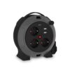 Enrollacables con 2 usb a, 3 tomas 2p+tt schuko, 16 a, 230 v~, h05vv-f 3 g 1,5 mm², 5 m, negro/gris