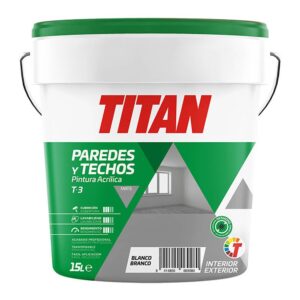 Pintura plástica acrílica estirenada interior / exterior, t-3 blanco mate, 15 l