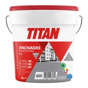 Pintura plástica acrílica estirenada interior/exterior fachadas blanco mate 1 l