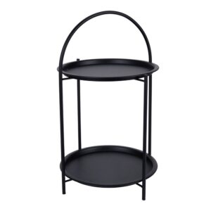 Mesa auxiliar de metal negro ø40 x 66 cm