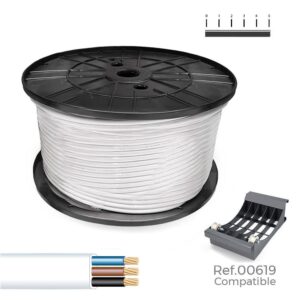 Manguera plana 3 x 1,50 mm² blanca, 200 m. (bobina grande)