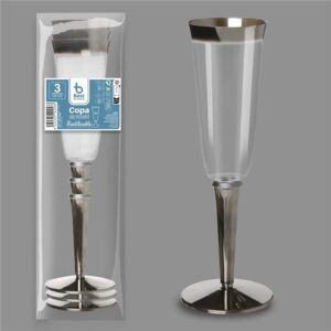 Copa de cava reutilizable 180 cc, 3 uds