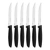 Cuchillos dentados para carne, plenus, negro, 6 uds