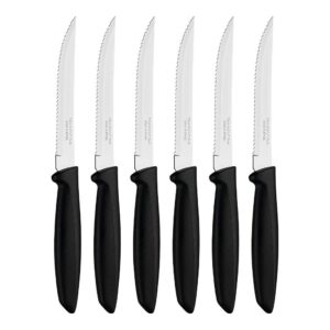 Cuchillos dentados para carne, plenus, negro, 6 uds