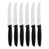 Cuchillos dentados para carne punta redonda, plenus, negro, 6 uds