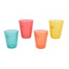 Vaso reutilizable de rayas en relieve 300 ml, ø8,5 x 10 cm, colores surtidos, 4 uds