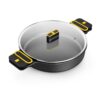 Olla baja de aluminio fundido con antiadherente tricapa con tapa de cristal, daily pro, ø24 cm