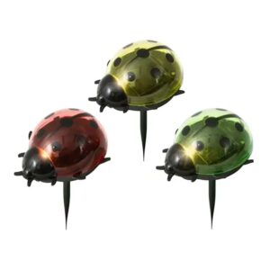 Estaca solar mariquita, colores surtidos, ø8 x 14 cm