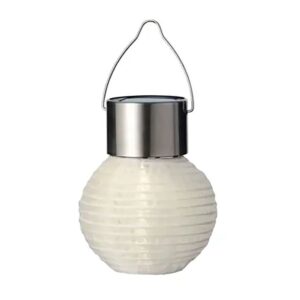 Farolillo redondo solar, blanco, ø7 x 9,5 cm