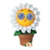 Figura solar margarita blanco / amarillo - 15,5 x 10,5 x 22 cm