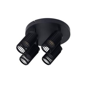 Foco 4 elementos, sahara arenado, gu10, 10w, (bombillas no incluidas), negro, 23 x 6 x 20 cm