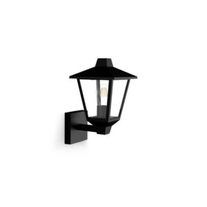 Aplique exterior kinno e27 25 w sin bombilla, color negro, luz hacia arriba