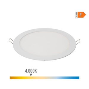 Downlight led empotrable redondo 20 w luz día 4000 k 1500 lm blanco ø22,5 cm