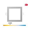 Mini downlight led empotrable cuadrado 6 w 4000 k luz dia color cromo 11,7 x 11,7 cm