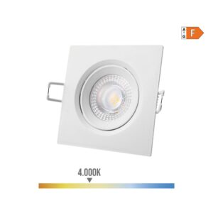 Downlight led empotrable cuadrado 5 w 4000 k luz dia color blanco 9 x 9 cm