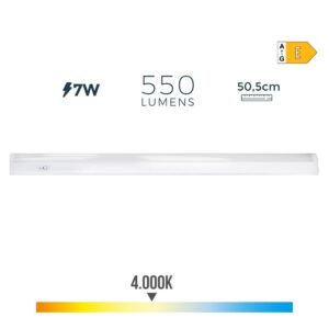Regleta led 7 w 4000 k luz dia 600 lm 50,5 x 2,5 x 3,6 cm