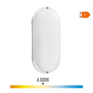 Aplique led oval con sensor crepuscular y de movimiento 18 w 1820 lm 4.000 k 10,2 x 4,5 x 23 cm