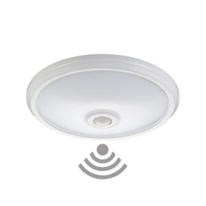 Aplique de superficie led con sensor crepuscular y movimiento ip20 2 x e27 ø30 x 9,6 cm